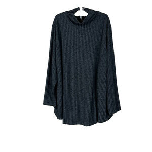 Susan Graver Weekend Ribbed Sweater Women's Size 4X Knit Turtleneck Tunic Gray